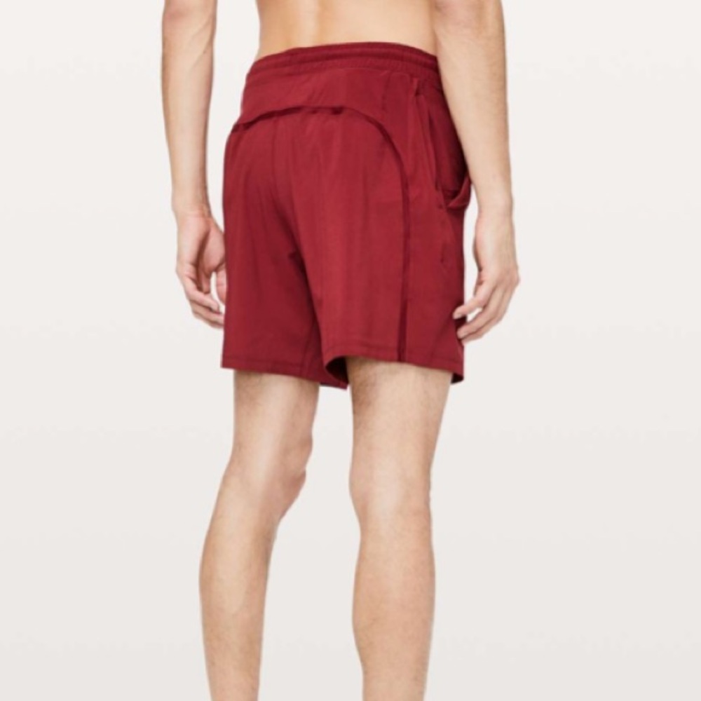 Lululemon Pace Breaker Linerless Red Shorts